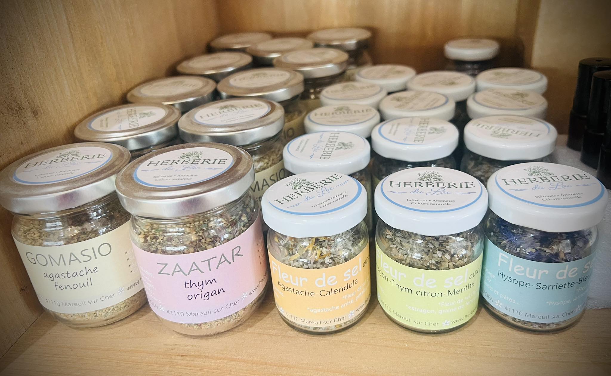 Pots d'épices La Herberie : Gomasio, Zaatar, fleur de sel, thym citron